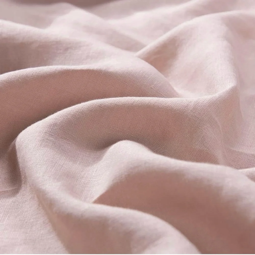 Elegant Pink Queen Sized 100% Linen Duvet Set NWOT!